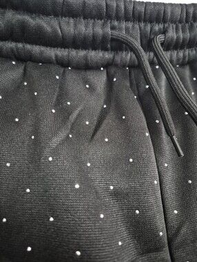 Women Black Polka Dot Jogger Pants - Elastic Waist